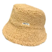 Зимняя шапка-ведро унисекс из искусственной шерсти, одноцветная шапка рыбака с вышитыми буквами 95AB