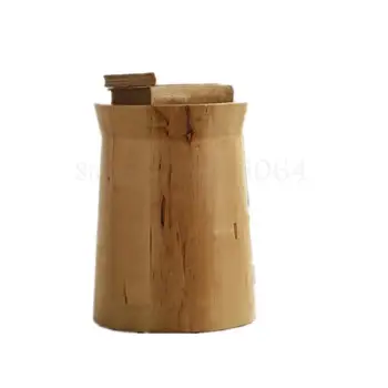 

Creative Chair Solid Wood Personality Side Table Bedside Table Simple Wooden Pier Small Coffee Table Wooden Pile Round Stool