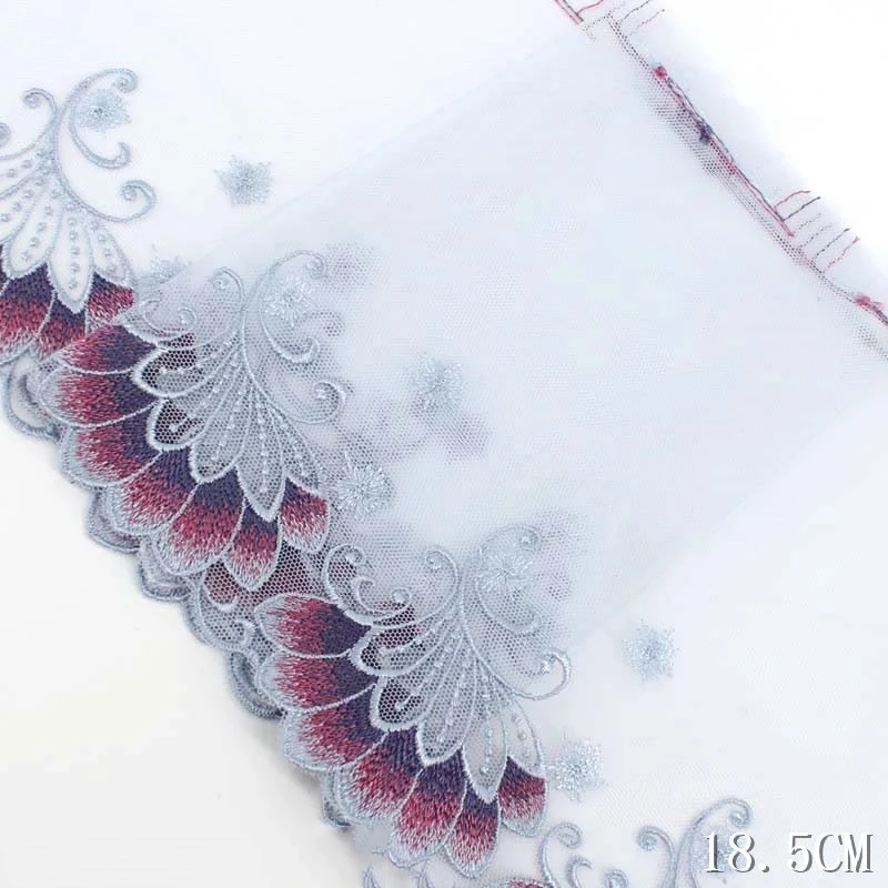 

31Yards Embroidery Lace Trim Water Blue Tulle Lace Accessories DIY Clothing Mesh Lace Fabrics Net Lace For Sewing Crafts 18.5cm