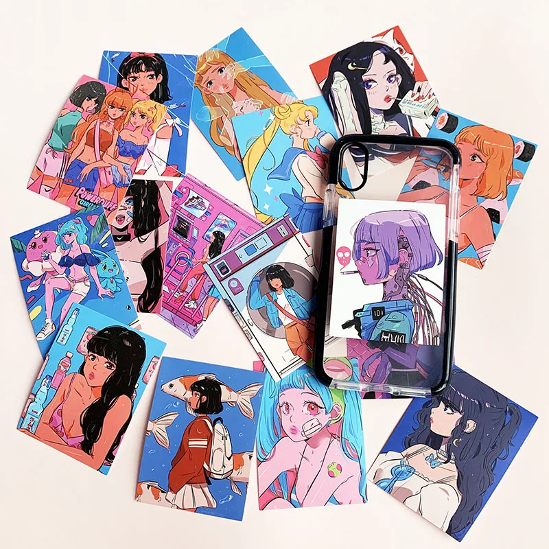 36Pcs/lot Retro Japanese Girl Stickers Scrapbooking Decorative Sticker DIY Diary Album Stick Label Kawaii Stationery 46pcs boxd kawaii plant flowers stickers decorative stick labels diy diary album scrapbooking accessories flakes sticker