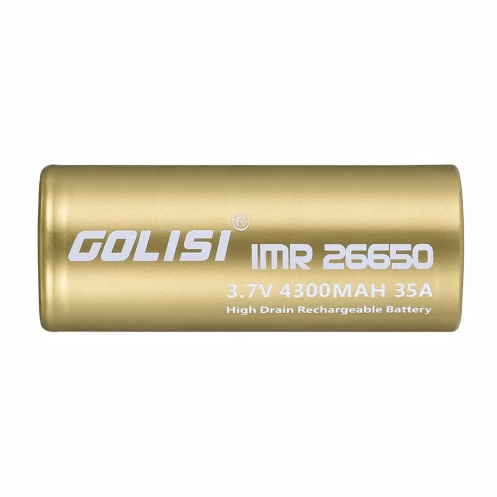 GOLISI S43 26650 Перезаряжаемые Батарея 3,7 V 35A Высокая утечка 4300 мА/ч, низкое внутреннее сопротивление для Светодиодный фонарики Налобные