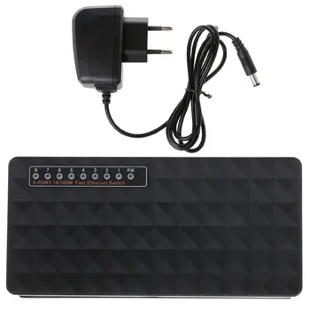 

Mini LAN POE Ethernet Network Desktop Switch 8 Port 10/100mbps Fast Hub Network Switch Hub Adapter High Performance Male-male