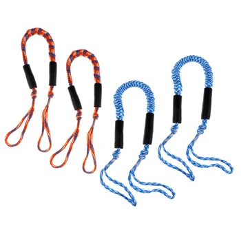 

4 Pcs 3.5ft Bungee Dock Ties Stretch DOCK LINE Boat Marine Mooring Rope