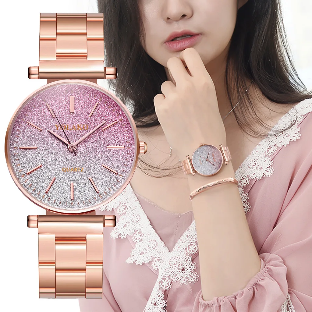 

Simple 2019 Diamond Luxury Women Watches Starry Sky Rose Gold Magnet Mesh Band Rhinestones Quartz Wristwatch Ladies Female Watch