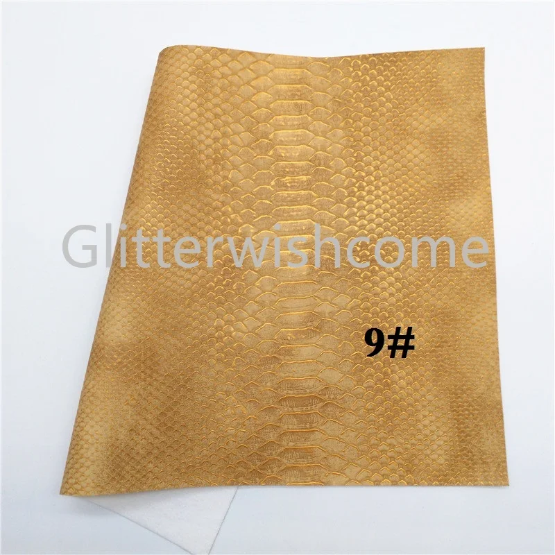 Glitterwishcome 21X29 см A4 размер винил для бантов Металлическая Змея Синтетическая кожа ткань, искусственная кожа листы для бантов, GM563A