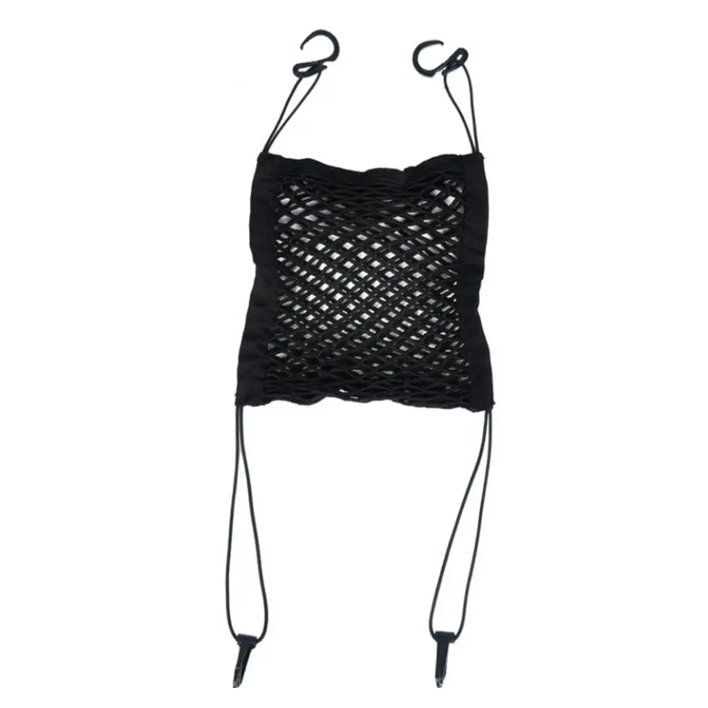 Car Seat Storage Mesh Organizer 3 Lays Front Seat Elastic Cargo String Net Pouch Holder for Drink Cup, Magazine, Umbrella