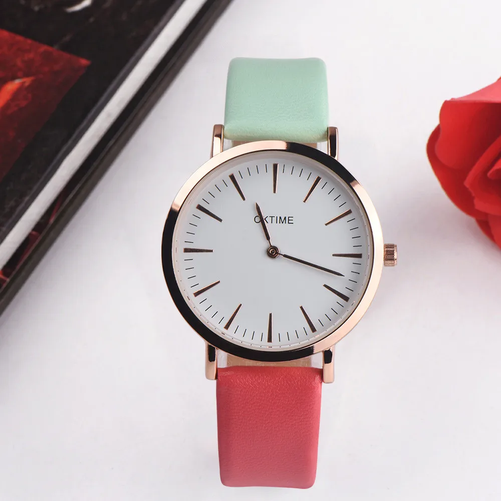 Модные Женские Аналоговые кварцевые наручные часы в стиле ретро с кожаным