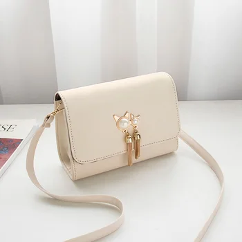 

Shoulder bags high quality Square Bag Pearl decoration Designer Women's Handbag 2020 PU Leather Chain crossbody bags