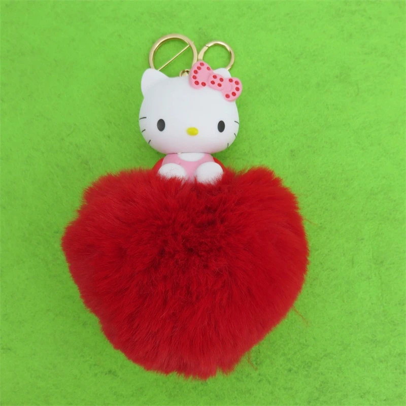 Симпатичный помпон pom с плюшевой цепочкой для ключей kawaii cat Маленькая подвеска женская сумка креативный брелок подарок на день Святого Валентина на день рождения