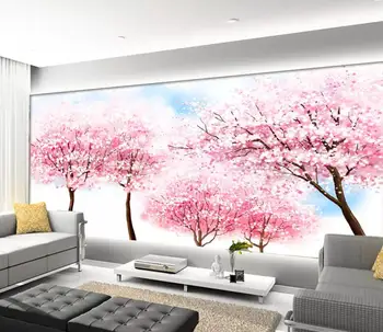 

CJSIR Custom Wallpaper Beautiful Abstract Cherry Blossom Fresh Landscape Hand-painted TV Background Wall Murals 3d Wallpaper