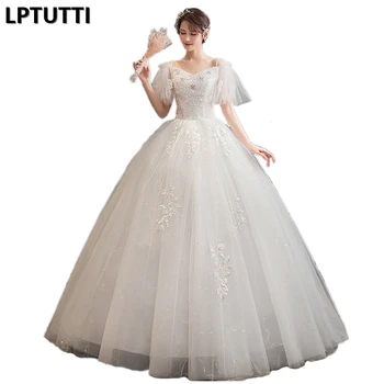 

LPTUTTI Beading CRYSTAL New Plus Size Princess Bridal Marriage Gown Bride Simple Party Events Long Luxury Wedding Dresses