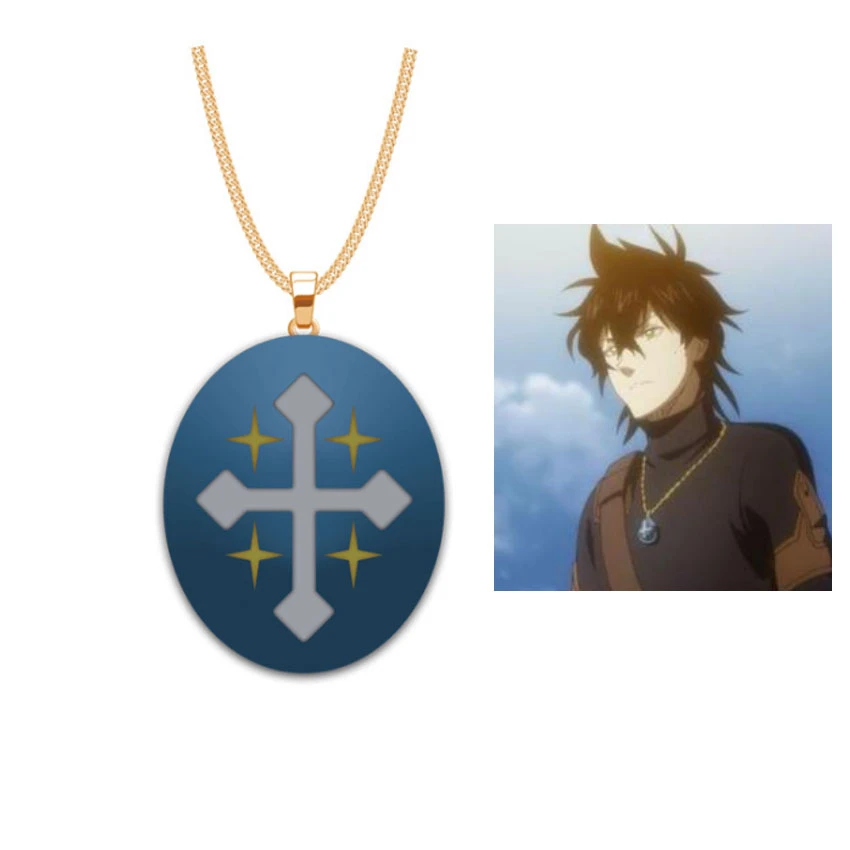 Takerlama 1pcs Anime Black Clover Yuno Grinbellor Cosplay Necklace Pendant Magic Jewelry Props Sweater Clothing Accessories Costume Props Aliexpress
