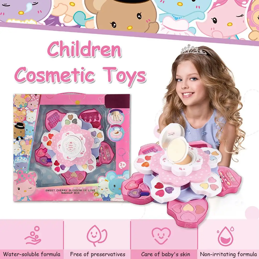 

Children Make Up Set Toys Girls Simulation Cosmetic Beauty Makeup Tools Kit Safe Non Toxic For Girl Pretend Playing Tools