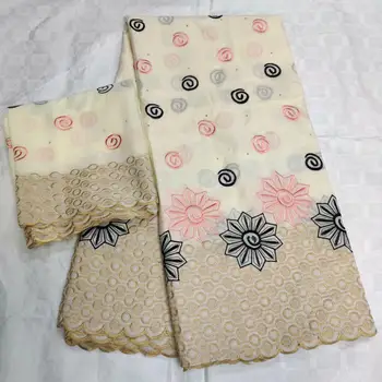 

high quality 100%cotton dubai fabric stone swiss voile lace for Evening dress 2+5yards FL109