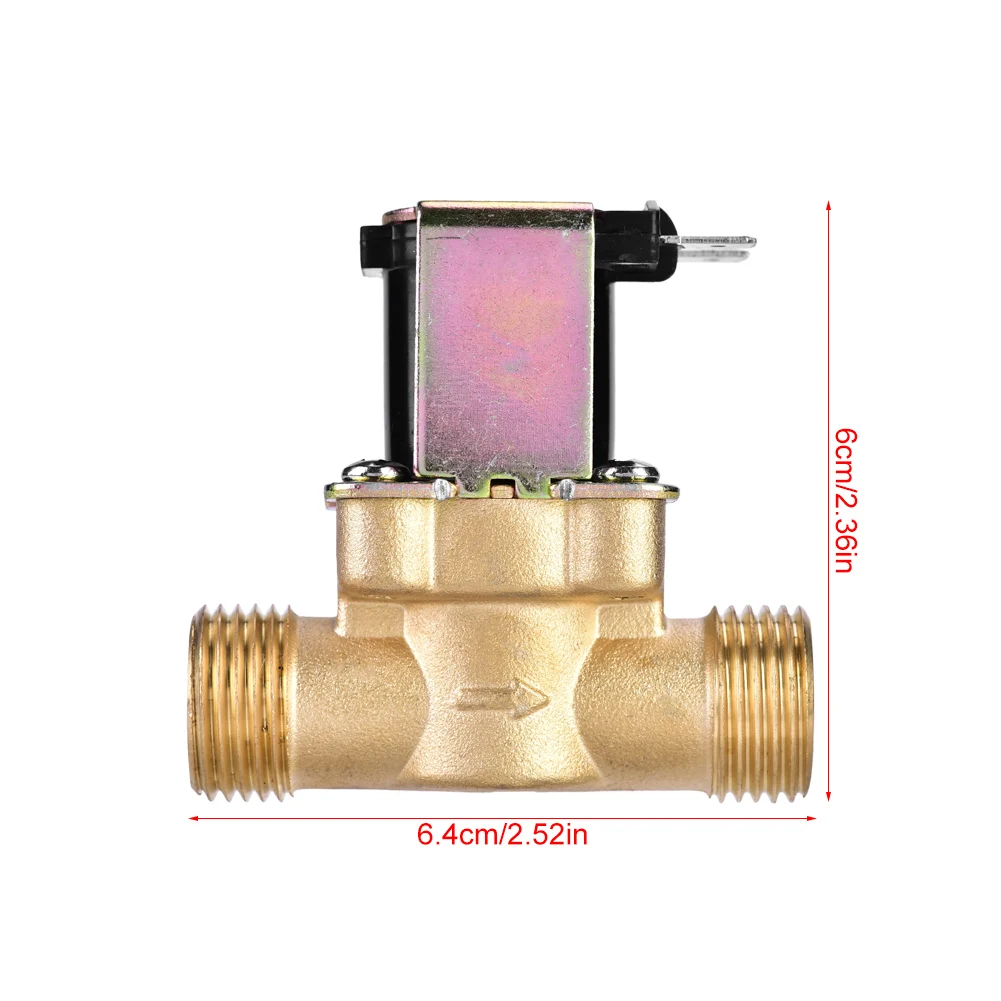 1/2 дюймов DC 24 В нормально закрытый латунный Электрический электромагнитный клапан для контроля воды полностью медный клапан обычно закрытый вход