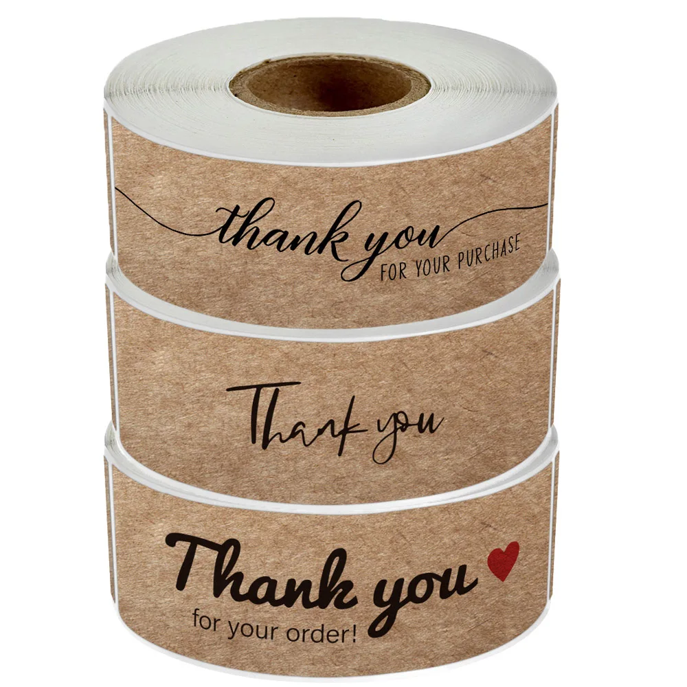 Thank You Stickers Order Purchase Kraft Labels Stationary Stickers Scrapbooking 