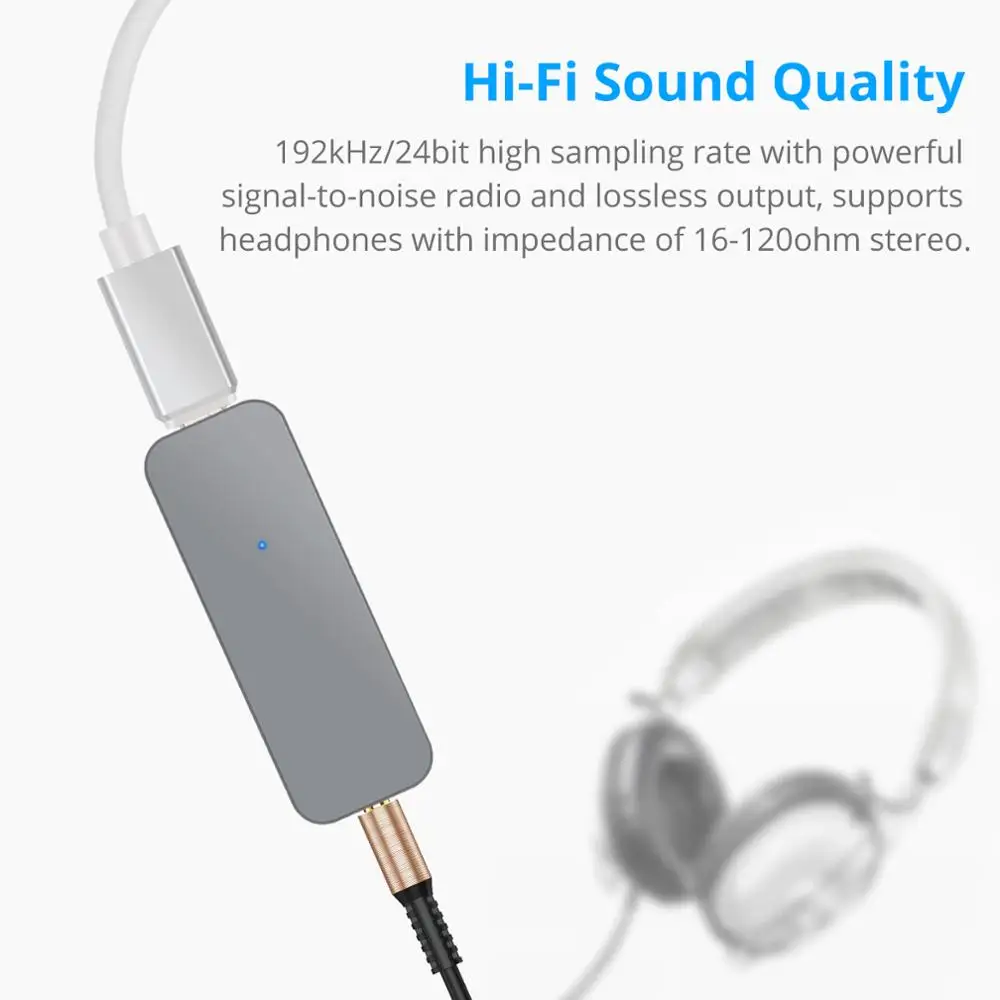 PROZOR 2 Pcs 192kHz Portable DAC Converter Headphone Amplifier USB C Type C to 3 5mm Headphone Adapter for iphone Android Phones