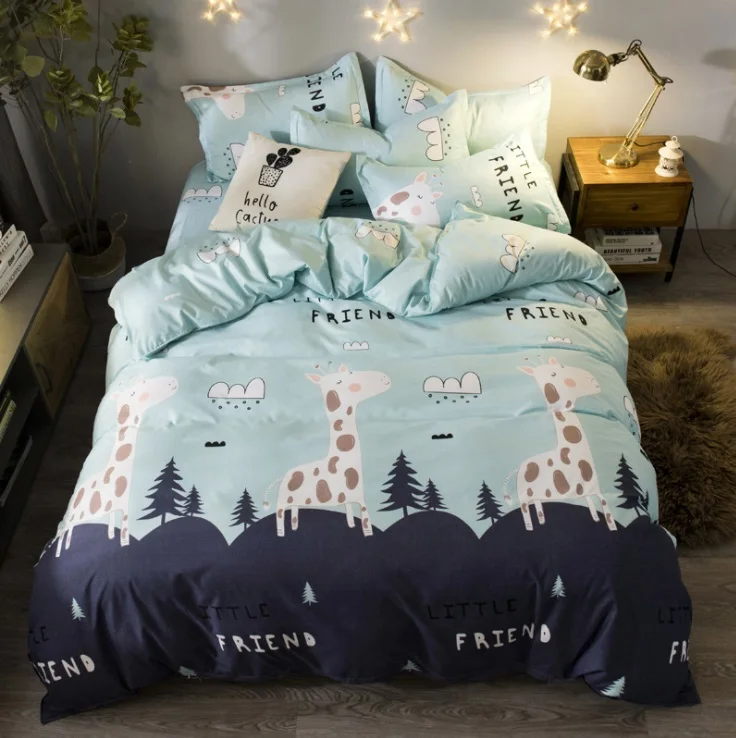

American Style Bedding Set AB Side Bed Super King Size Bed Linens Pink Duvet Cover Set Heart Home Bedding Women Dropshipping