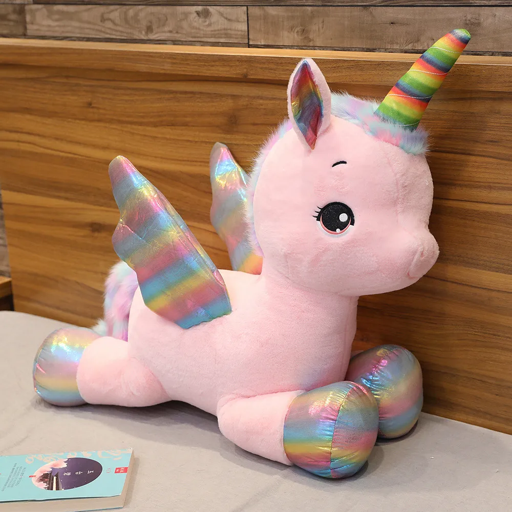40/80 см Красочные Единорог плюшевые мультфильм kawaii кукла животное Стоящая Лошадь ребенок подарок на день рождения детская игрушка