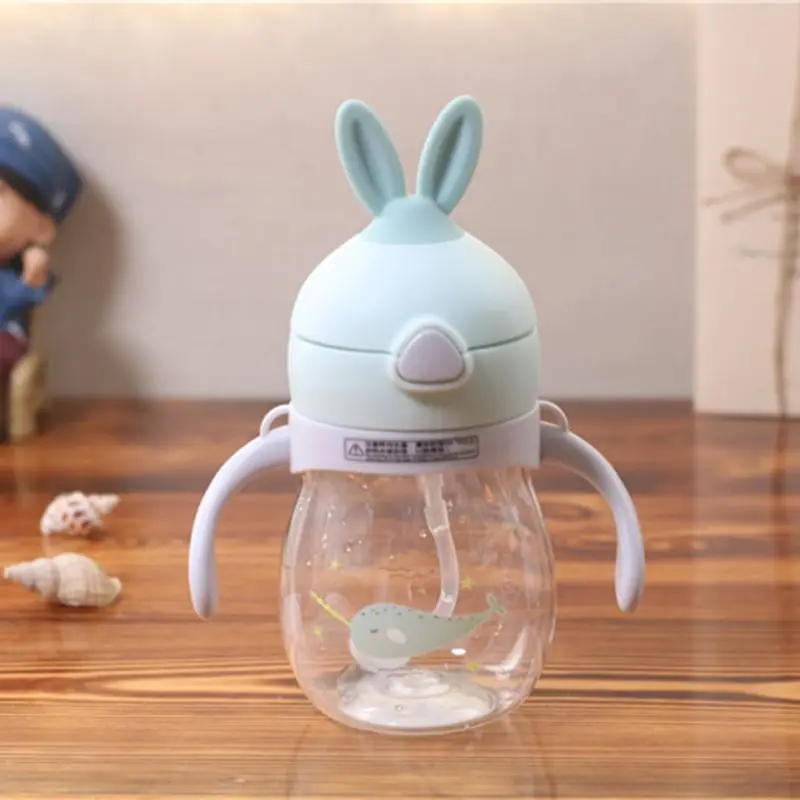 

Cartoon Creative Children Straw Cup with Handle Anti-drop Leak Proof Bottle X5XE