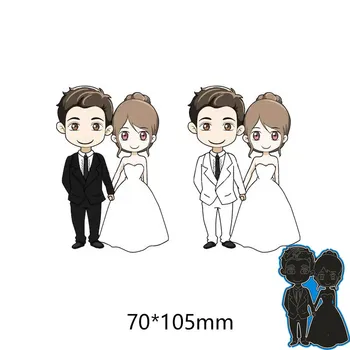 

70*105mm Creative Metal steel frames Cutting Dies Bride and groom DIY Scrapbooking Photo Album Embossing paper Cards