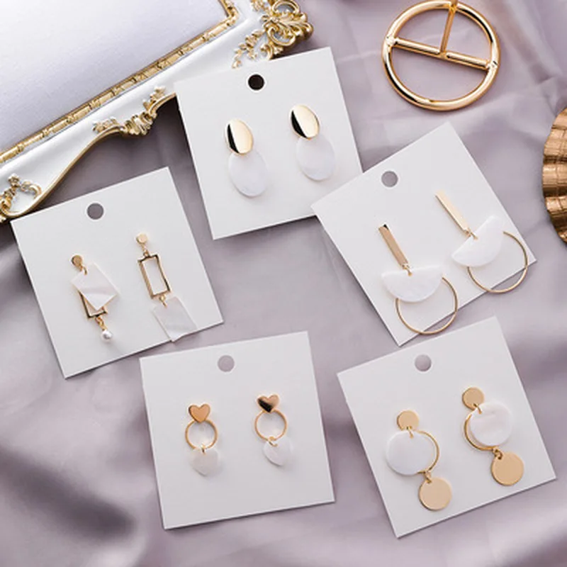 Новинка 2019 модные висячие серьги геометрические овальные сердца квадратные