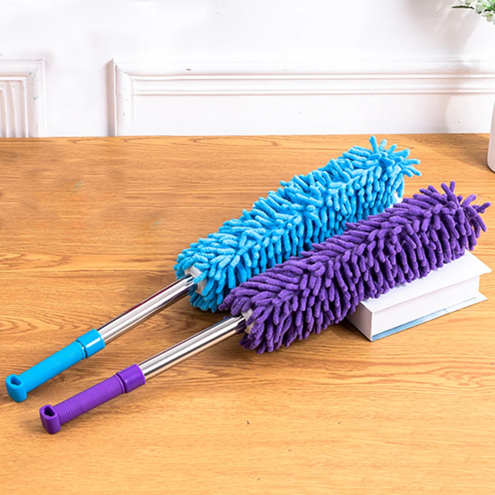 2Pcs Adjustable Microfiber Dusting Brush Extend Stretch Feather Duster