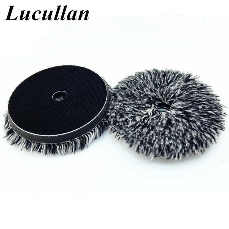 Lucullan Professional  5inch 6inch DA Polisher Use Wool Buffing Pad Car Care Swirls Free 100% Pure Wool Polishing Cutting Pads car wax