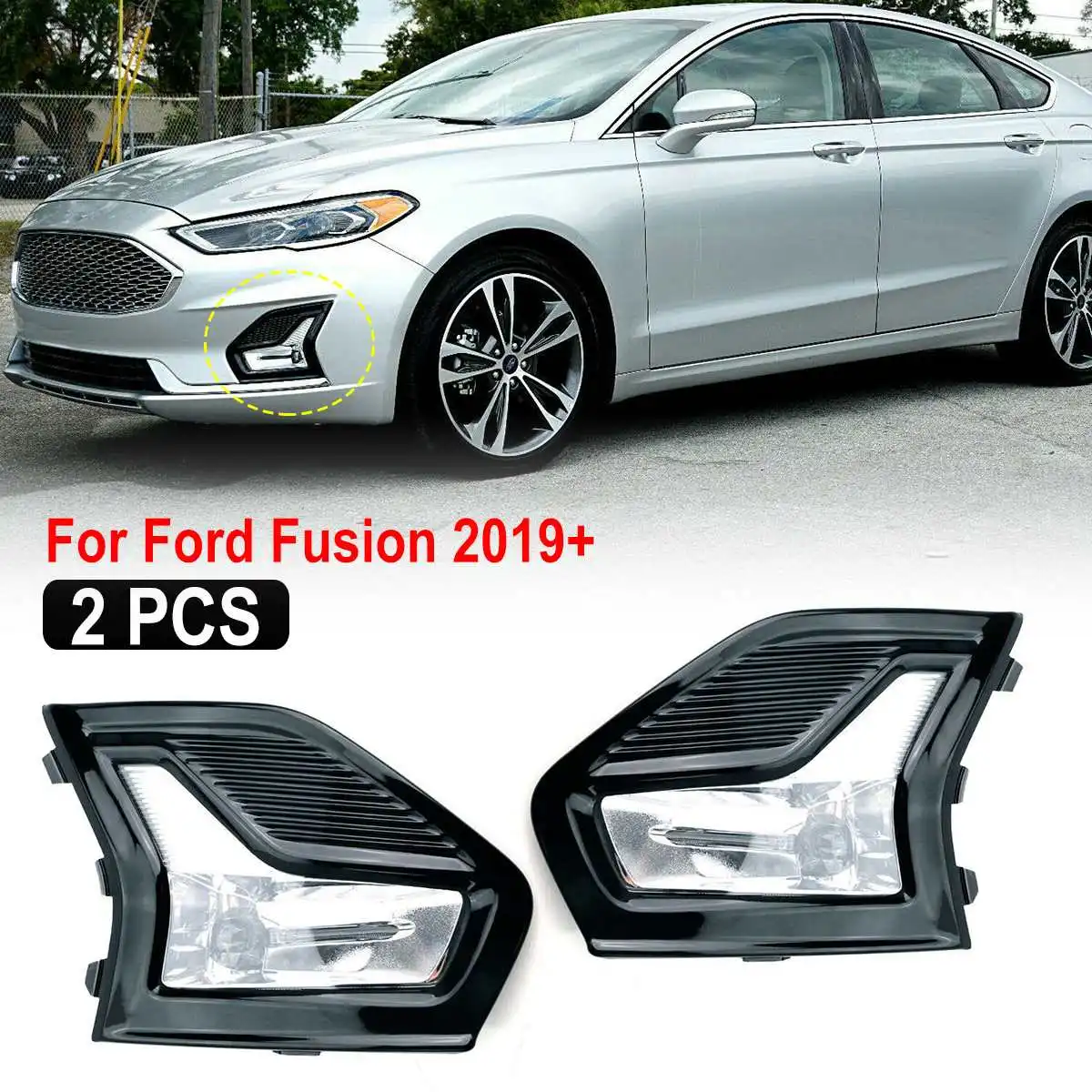 Передний бампер дальнего света для-Ford для Fusion ABS светодиодный автомобильный противотуманный светильник, обвязка-каркас