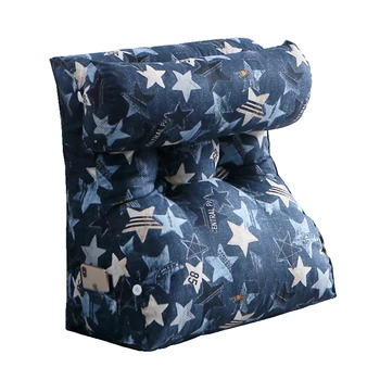 

100% Cotton Large Backrest Cushion Bed Canvas Sofa Bedside Chair Cushion Old Man Triangle Pad Waist Support Home Decor FK242
