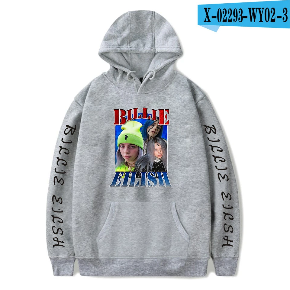 As picture Новая популярная модная Толстовка Billie Eilish, женская и мужская толстовка, пуловер на осень и зиму для мальчиков и девочек, удобная Черная куртка - Цвет: As picture