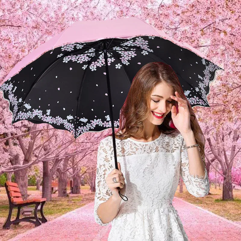 

Folding Umbrella For Women Travel Anti-UV Windproof Rain Flower Modish Female Sun Girl Parasol Pocket Umbrellas Girl Paraguas