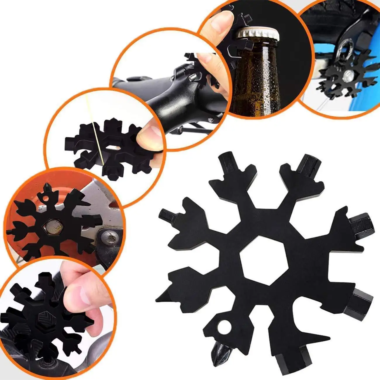 

18-in-1 Snowflake Multi-Tool Portable Pocket Tool Wrench Ratchet Combination Metric Wrench Set Socket Wrench Nut Tool for Repair