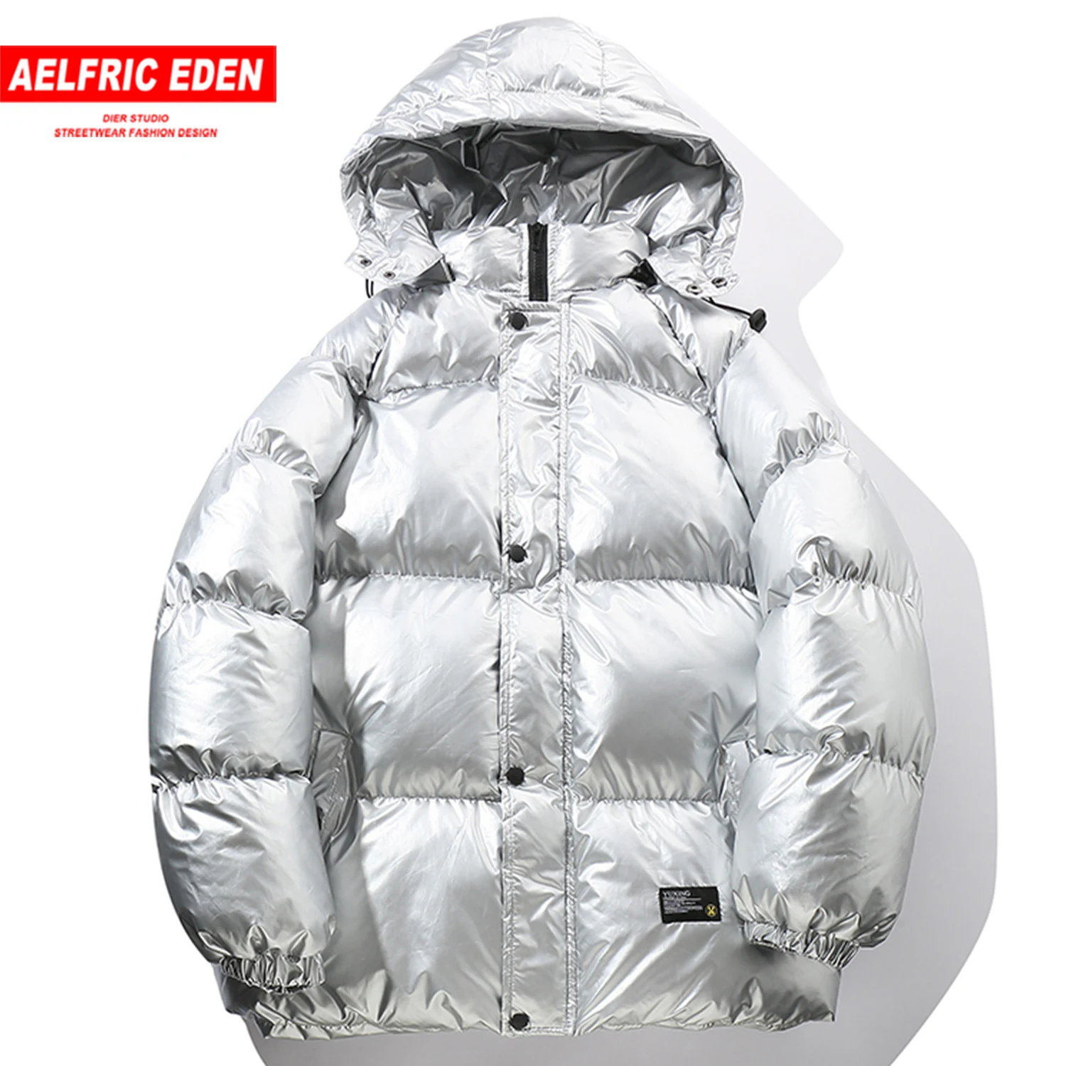 Aelfric Eden Afneembare Glossy Solid Mens Dikke Hooded Parka Hip Hop Streetwear Casual Gewatteerde Jas Jassen Harajuku Windjack Aelfric Eden Afneembare Glossy Solid Mens Dikke Hooded Parka Hip Hop Streetwear Casual Gewatteerde Jas Jassen Harajuku Windjack