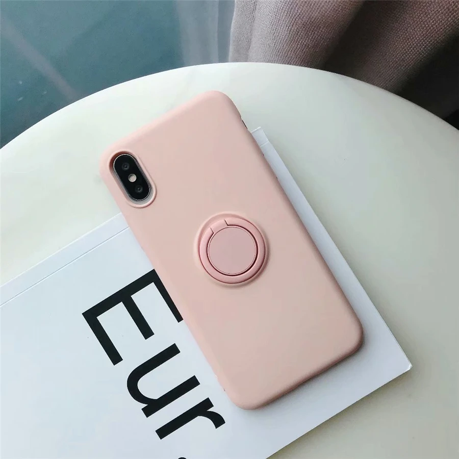Магнитный держатель кольца для телефона для iPhone XS MAX XR X 8 7 6 6S Plus тонкие Чехлы вращение на 360 градусов Автомобильный держатель Крышка