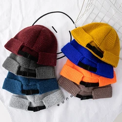 Chapeaux Tricotés Pour Femmes Nouveaux Chapeaux D'hiver De Couleur Bonbon Chapeaux Chauds Doux Et à La Mode Style De Rue Coréen Pour Hommes Pois Réglables élégants Et Polyvalents 