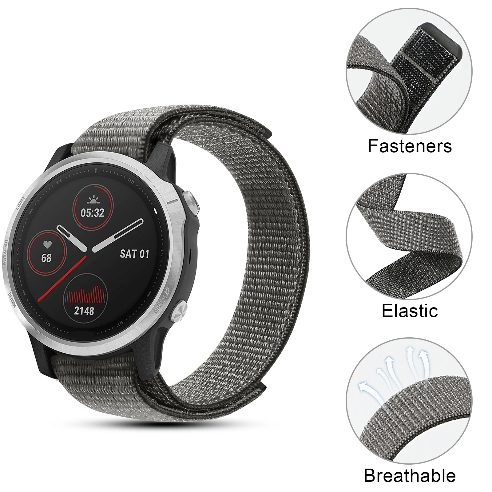 Cinturino Per Cinturini Fenix 6S/Fenix 5S Cinturino Ultraleggero In Nylon Intrecciato 20Mm Per Garmin Fenix 5S Plus, Fenix 6S Pro/Sapphire, D2 Delta S