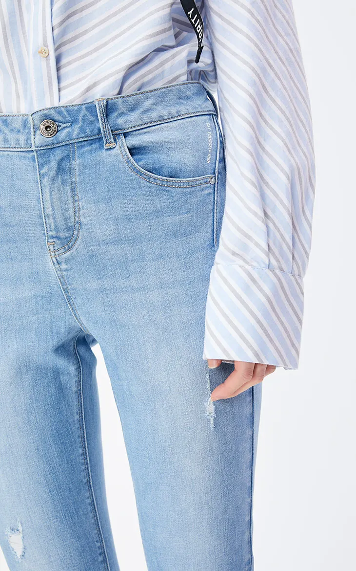 ONLY2019 Летние Новые укороченные джинсы с низкой талией и принтом | 119349523