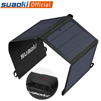 

Suaoki 21W Solar Panel Charger Battery Foldable Waterproof Sun Energy LED Display Dual USB 5V/4A Output for iPhone X 8 Huawei