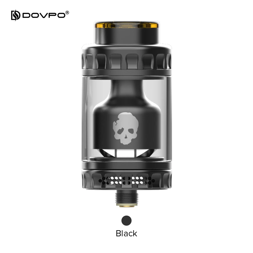 DOVPO BLOTTO RTA Танк Vape 2 мл электронная сигарета распылитель с 6 мл стеклянная пузырьковая трубка для 510 Pin коробка мод испаритель - Цвет: Черный