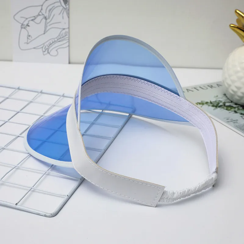 Anti-UV Summer Men Women Sun Hat Color Transparent Empty Top Plastic PVC Sunscreen Hats Visor Caps Bicycle Sunshade Sports cap sun hat sun protection hat empty top hat