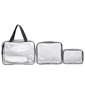 

Pvc Material Multi-function Storage Bag Storage Bag Wash Cosmetic Bag Transparent Three-piece Finishing Package