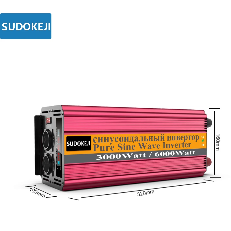 Автомобильный инвертор 12V 24V преобразователь 3000 Вт модифицированный синусоидный инвентор с пик Мощность 6000W конвертироватьisseur Voiture Мощность Солнечный инвертор