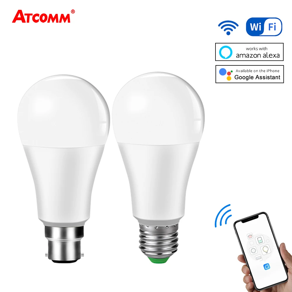 

WiFi Lamp 15W Ampoule LED E27 Smart Light Bulb B22 Intelligent ampolleta wifi lampada Alexa Google Assistent Echo App Control