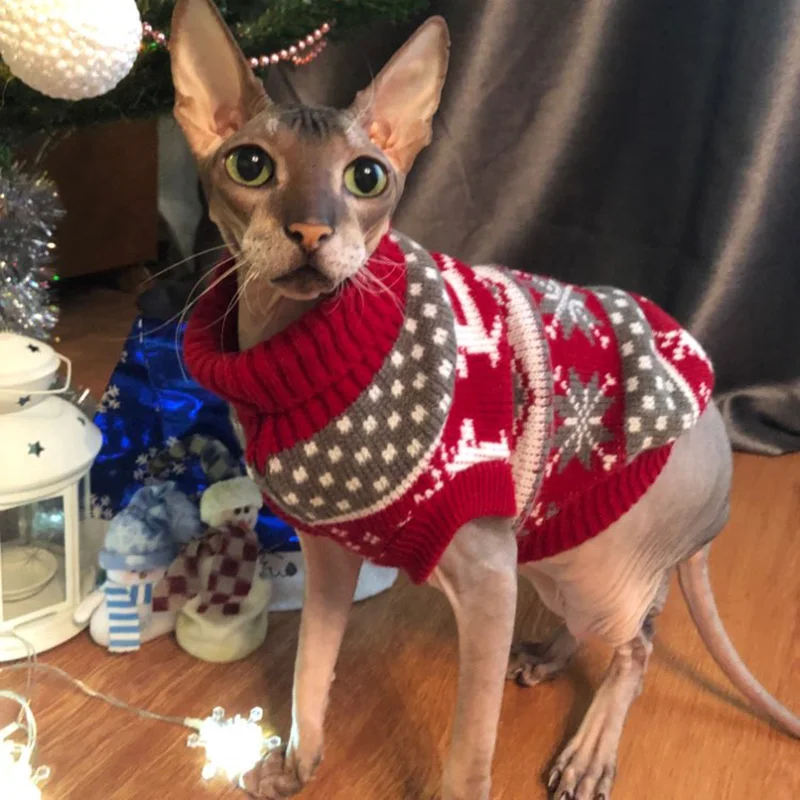 Suéter lindo para gato, Jersey, ropa cálida para Mascotas de invierno para gatos, sudadera de gatito, disfraz de gato, ropa para gatos