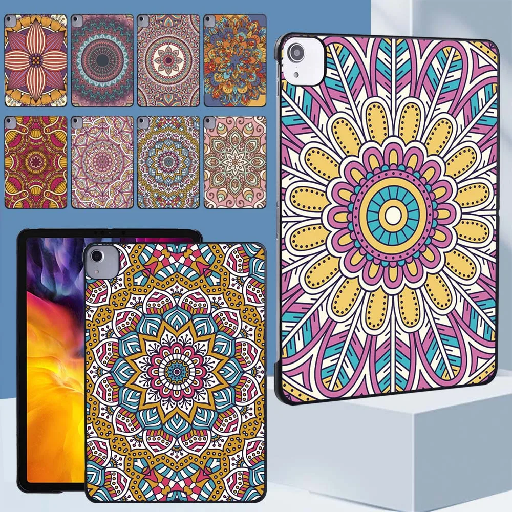 

For Apple IPad Air 4 2020 10.9" A2072 A2316 A2324 A2325 Plastic Durable Mandala Pattern Tablet Hard Back Shell + Stylus