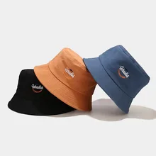 

Embroidered Fisherman Cap Men And Women Hip-Hop Fisherman Hat Solid Color Summer Sunscreen Sun Cap Women Flat Panama Hats