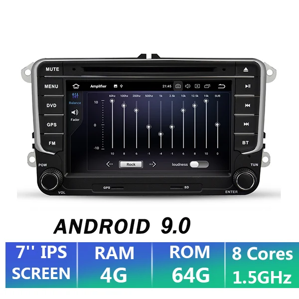 4G 64G IPS EKIY Android 9,0 автомобильный DVD мультимедийный плеер 2 Din Авто Радио стерео для VW Passat b6 Seat Leon 2 Altea Toledo Skoda gps аудио - Цвет: 4G 64G IPS