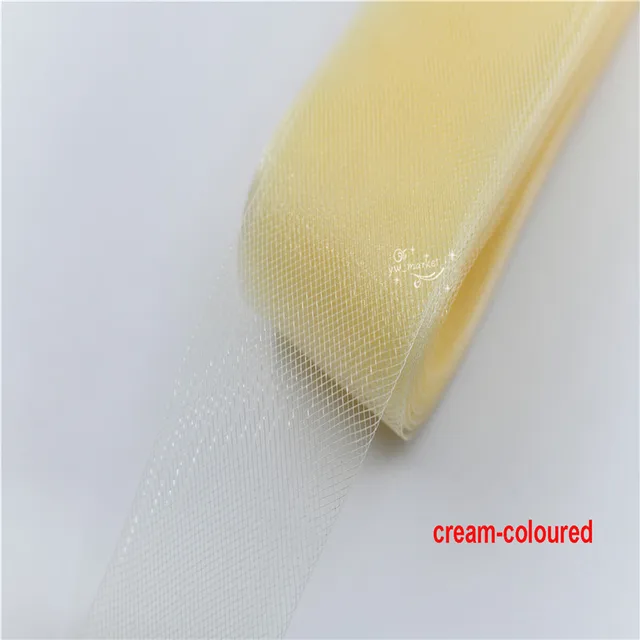 Crinolines Horsehair Mesh Fabric Soft Polyester Wedding  Latin Dance Head Dress Accessories 1cm ~12cm cream coloured