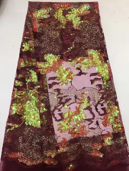 

New Sequins Lace Fabric High Quality Latest Sequins African Lace Fabric Wedding French Tulle Lace Fabric Nigerican Wedding